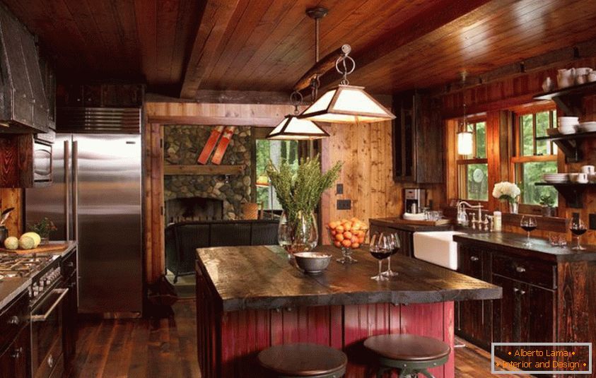 Stilul rustic в интерьере кухни