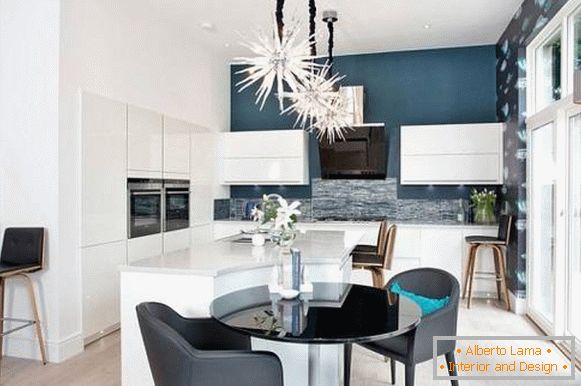 elegant-bucătărie-cu-mobilier alb