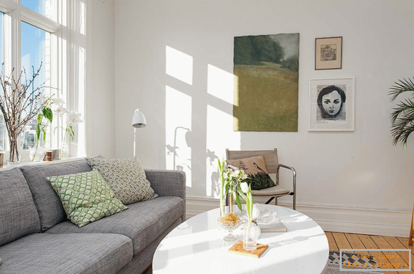 Interiorul livingului în stil scandinav