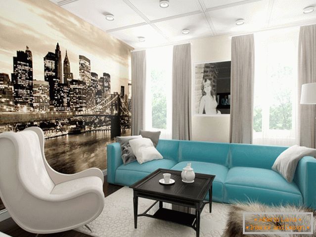 Design confortabil al apartamentului într-o schemă de culoare calmă