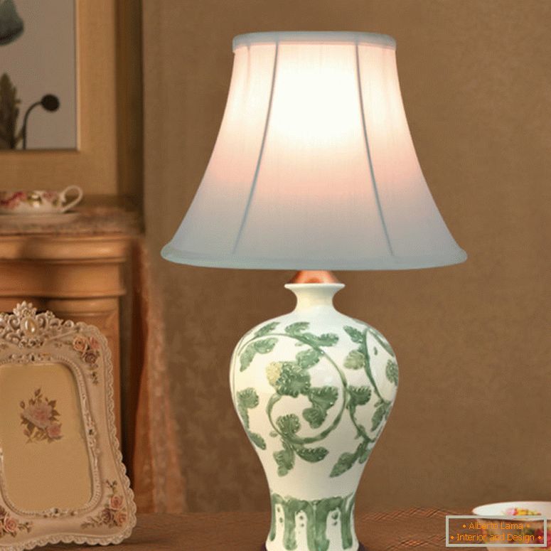 Stil european 110-la-220-la-sursă de lumină-tesatura-abajur-ceramica-lampvody-dormitor-porțelan-masă lampă