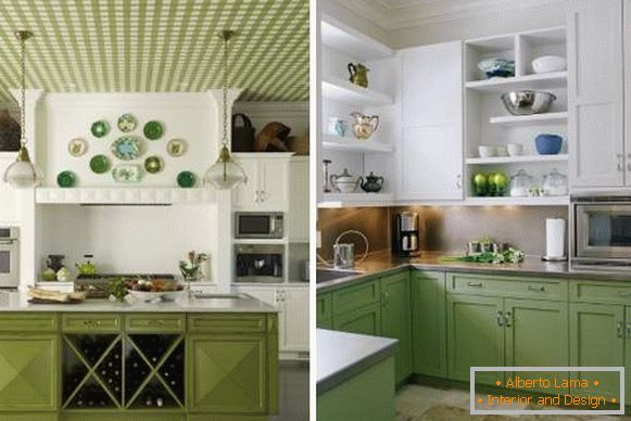 Culoare verde alb - design interior în interior
