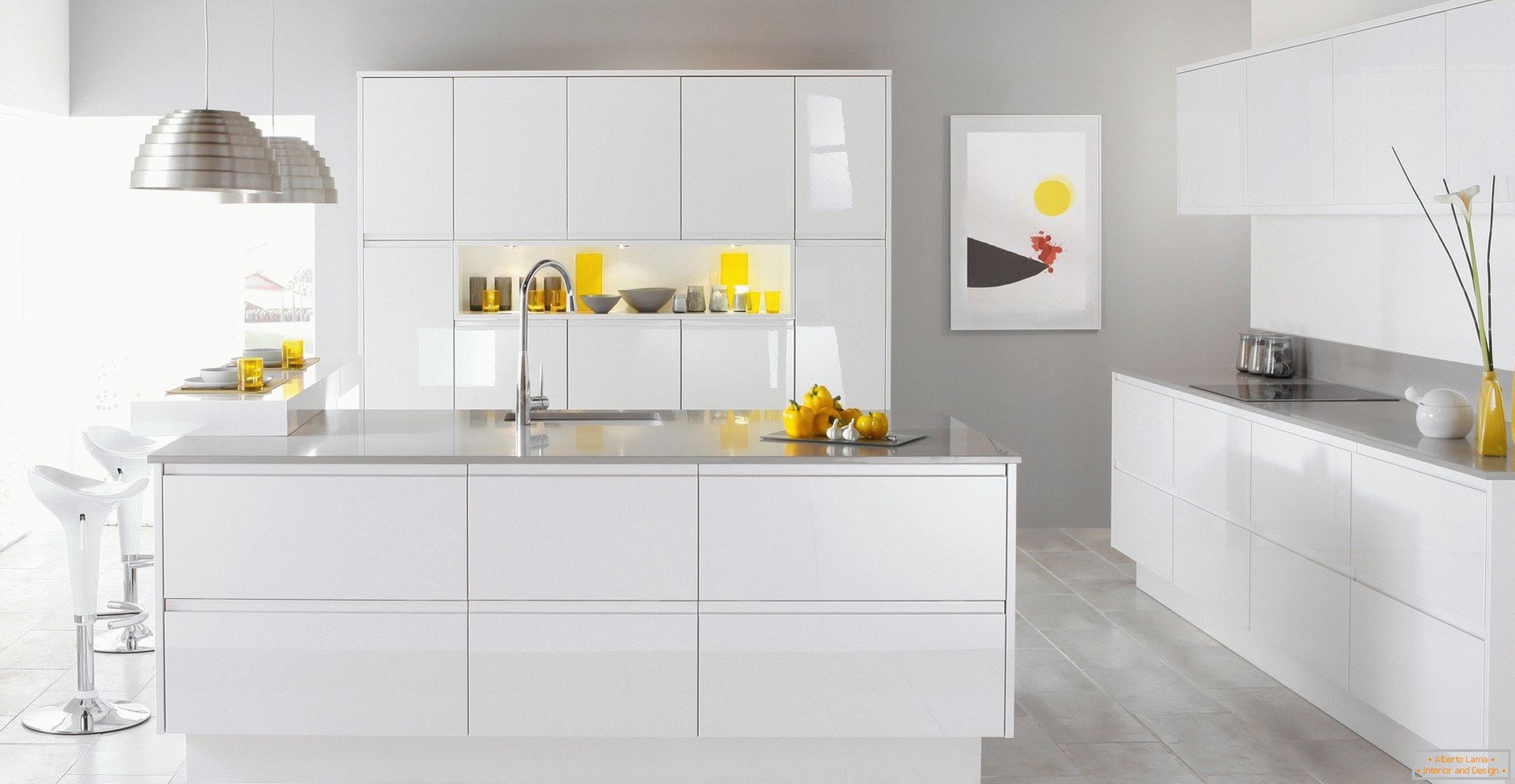 Bucătărie elegantă albă