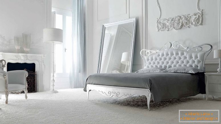 moderne-mobilier-dormitor-pentru-dormitor-design-idei alb-vin-cu-alb-smocuri-tăblie-la-fier-pat-cadru și-clasic-alb-nighstand-în-sculptură-plus-alb- clasic-smocuri-fotoliu