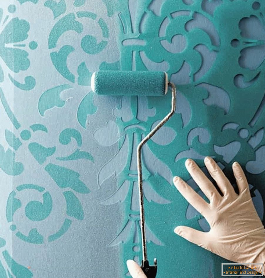 Colorarea pereților cu un șablon