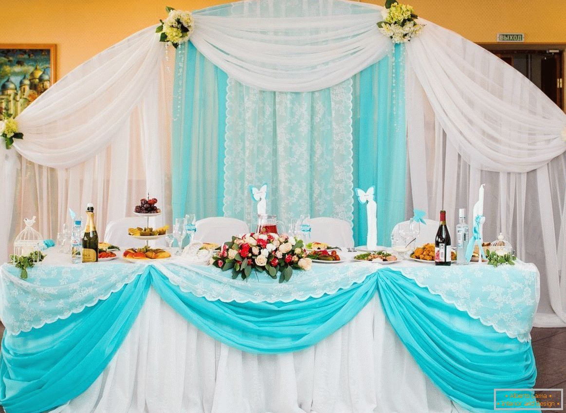 Culoarea turcoazului în decorarea sălii de nuntă