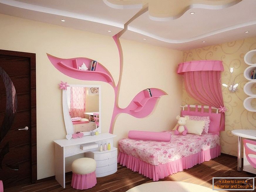 Roz dormitor roz pentru o fată