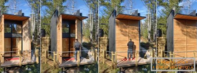 Proiectarea casei din containere: ușile leagăn din lemn
