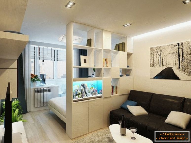 Proiectarea unui apartament cu un dormitor de 54 mp.