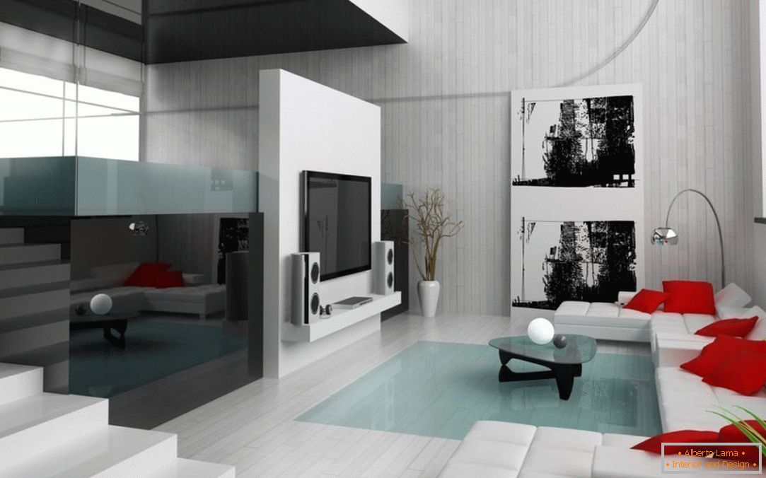 Locuință luminoasă în sufragerie, în stil minimalist