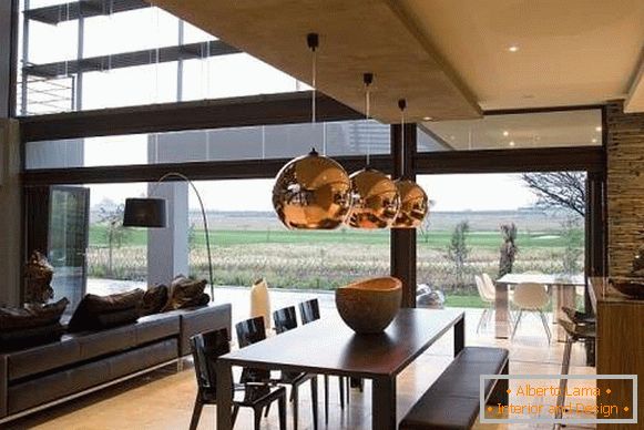 Design interior al unei case particulare - кухня гостиная в современном стиле
