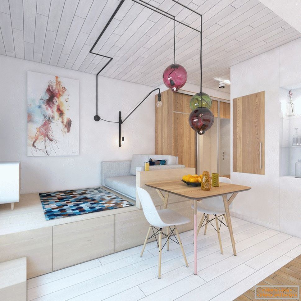 Design interior al unui mic apartament cu accente luminoase - фото 2