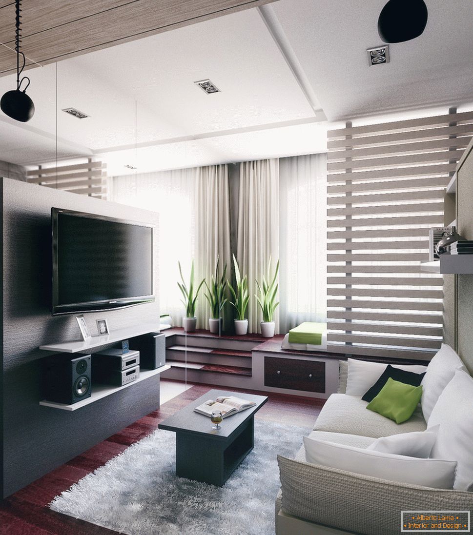Design interior al unui apartament mic în stil loft
