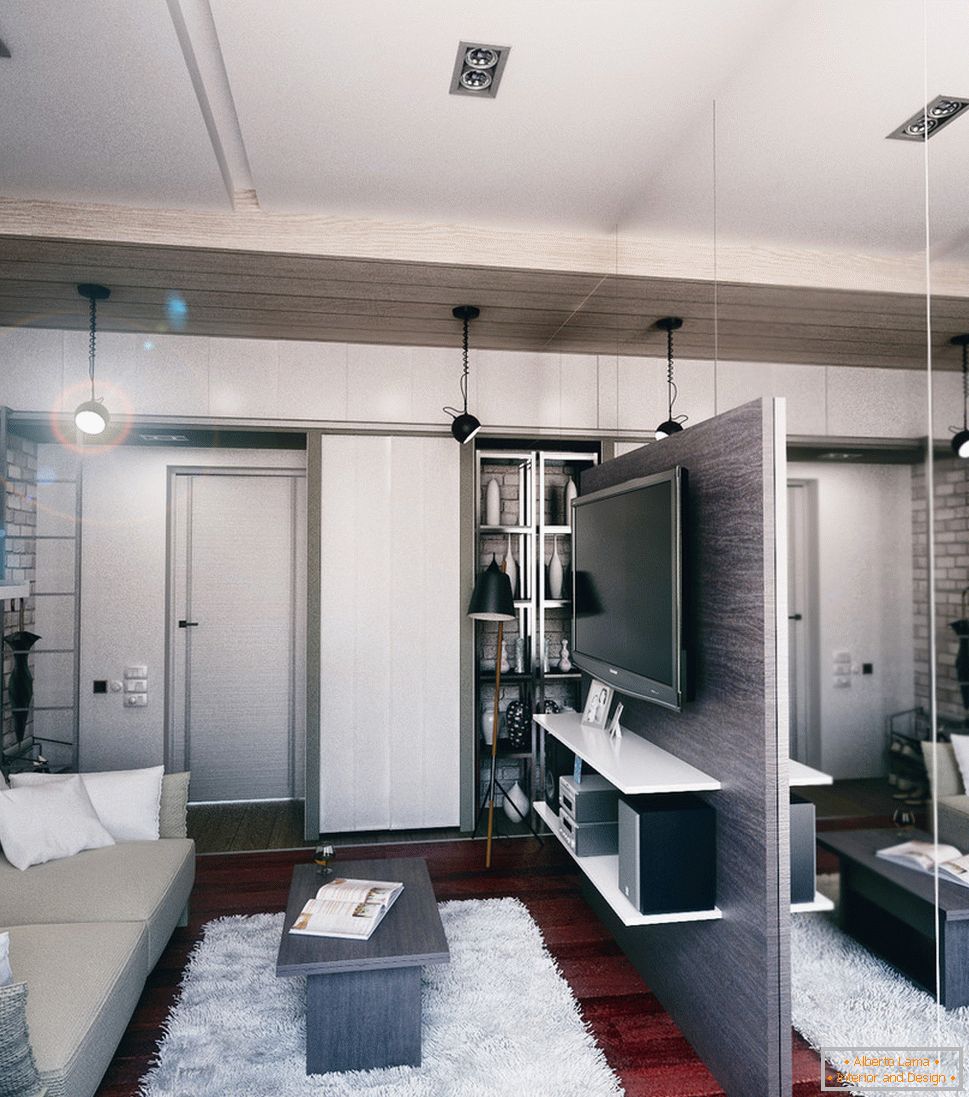 Design interior al unui apartament mic în stil loft - фото 3