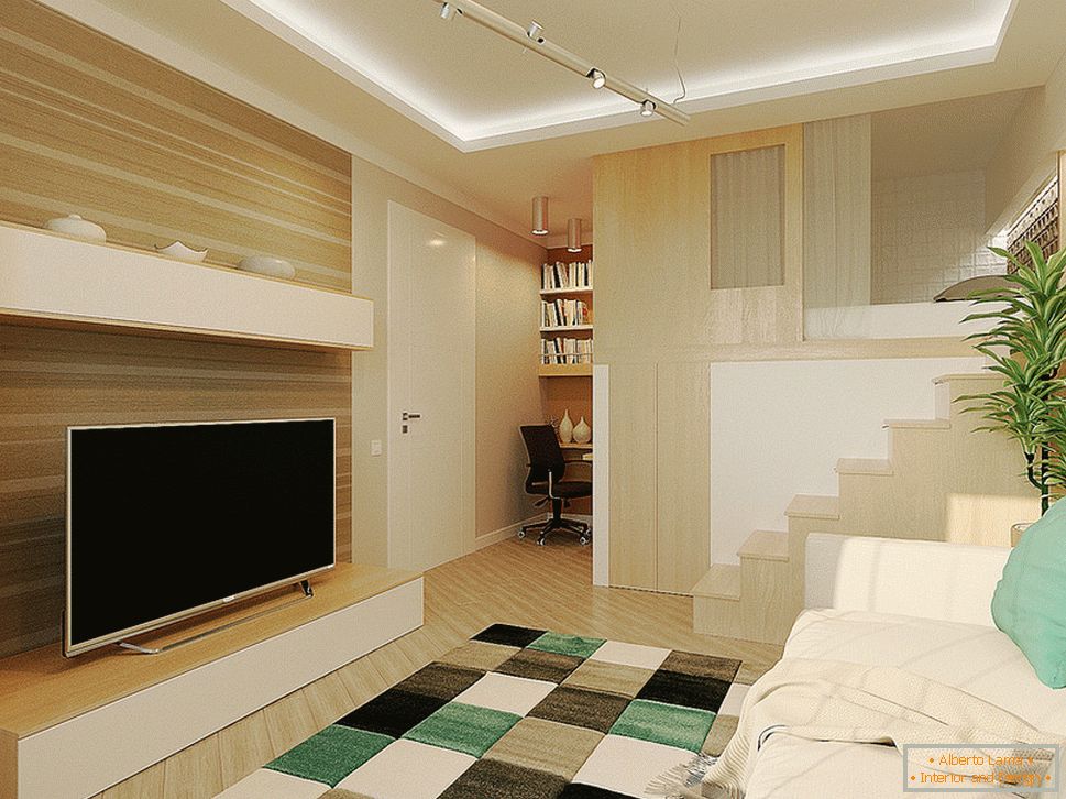 Design interior al unui mic apartament pe două nivele - фото 3