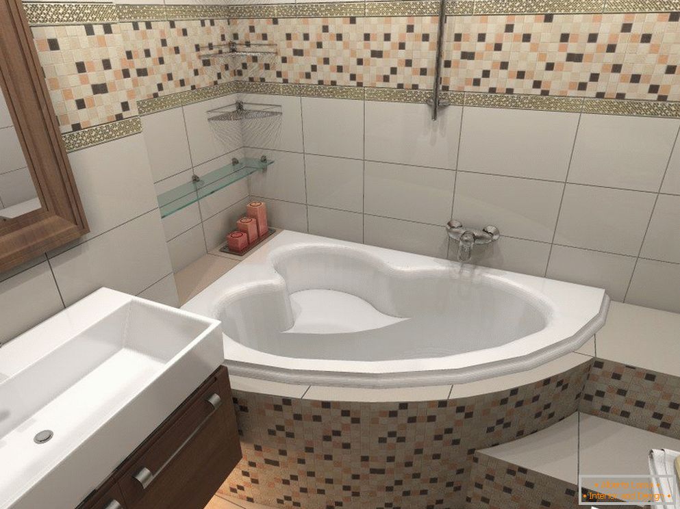 Design interior superb al unei mici cadă de baie