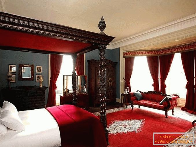 designul dormitorului roșu, fotografia 1