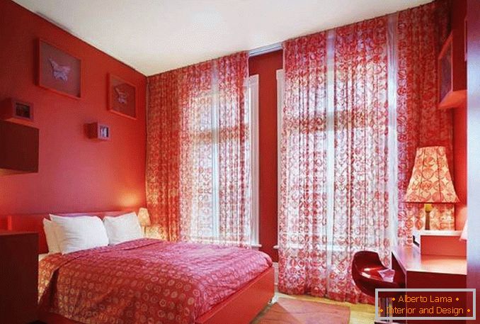 roșu alb design dormitor fotografie, fotografie 16