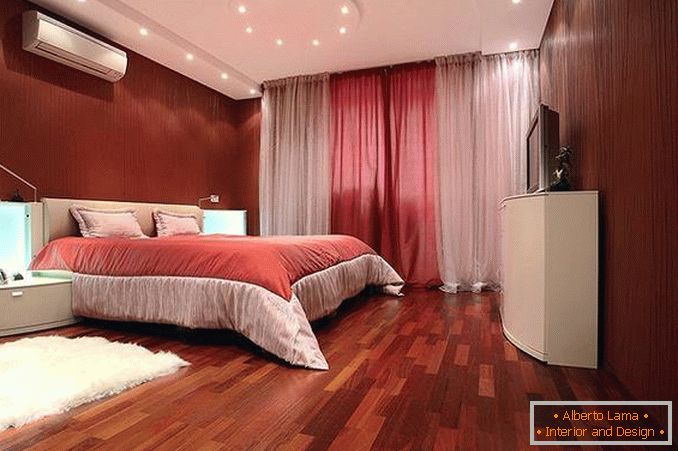 designul dormitorului roșu, fotografia 9