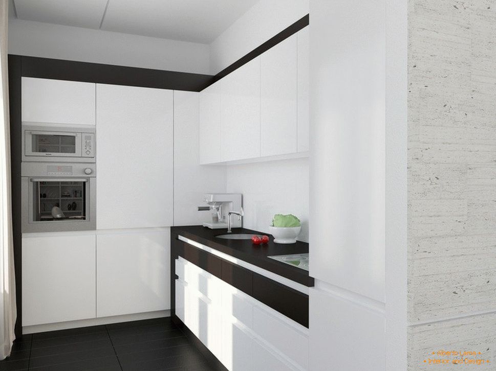 Bucătărie cu interior alb