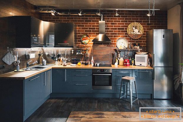 design bucătărie în bucătărie într-o casă privatăфото