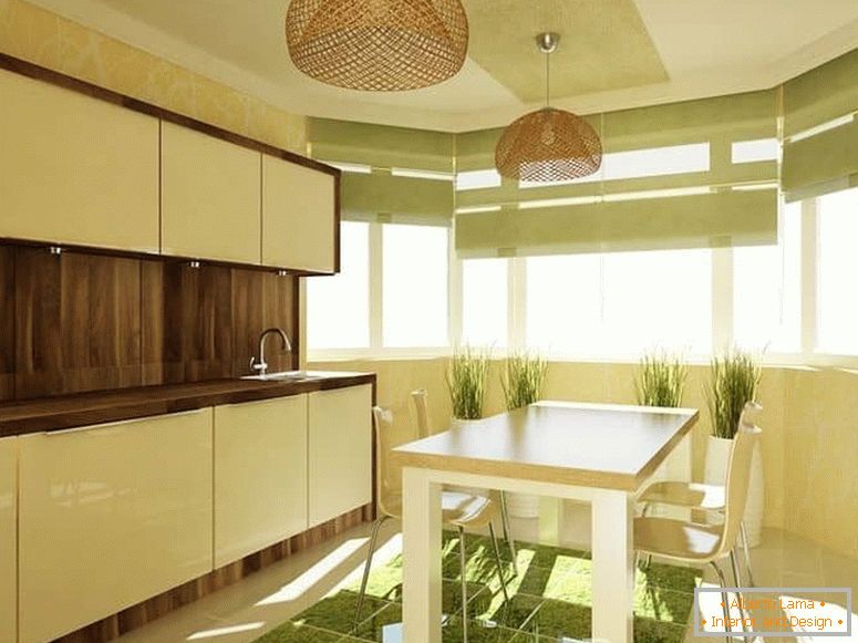 Bucătărie cu fereastră în stil eco