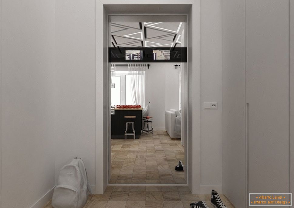 Proiectare apartament 30 mp m în alb și negru - фото 4