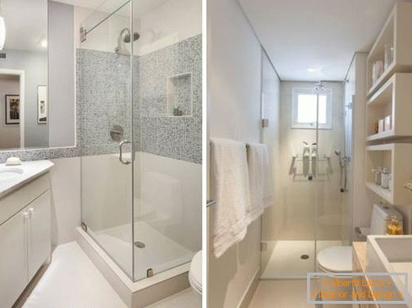 Baie - baie de design cu fotografie combinată cu sală de duș