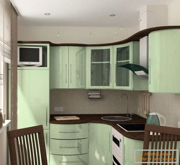 Camere mici - design de bucătărie într-o fotografie într-un apartament de 30 mp