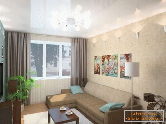 Design de apartamente mici Hrușciov - interiorul halei într-un apartament cu o cameră