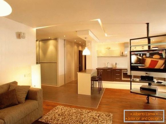 Design modern al unui apartament cu o cameră: освещение