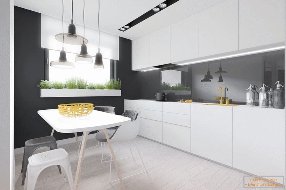 Interiorul bucătăriei în stil minimalist