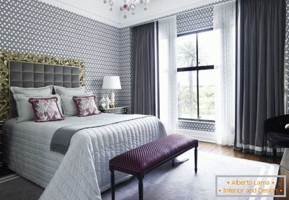 Design wallpaper pentru dormitor în stilul de lux