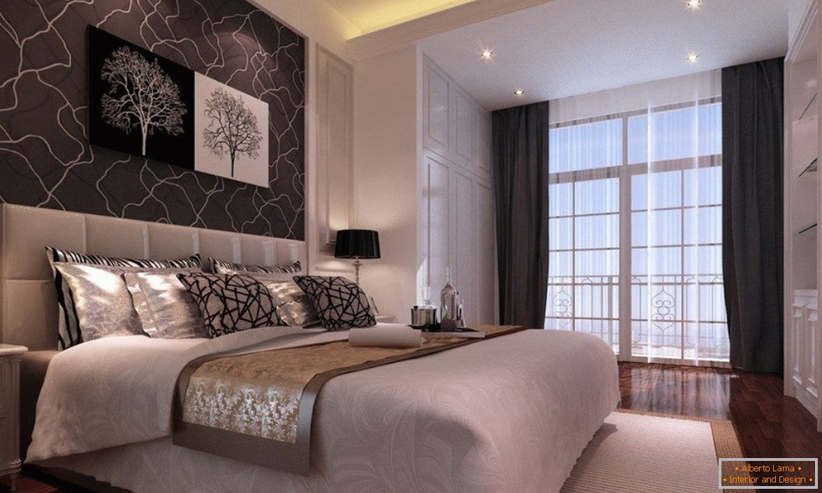 Design alb-negru în dormitor