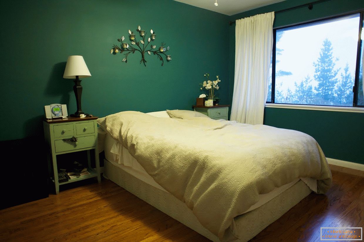 Nuanțe de verde în designul dormitorului