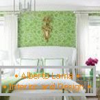 Dormitor pentru nou-născuți în culori verzi și albe