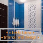 Alb și albastru interior de baie