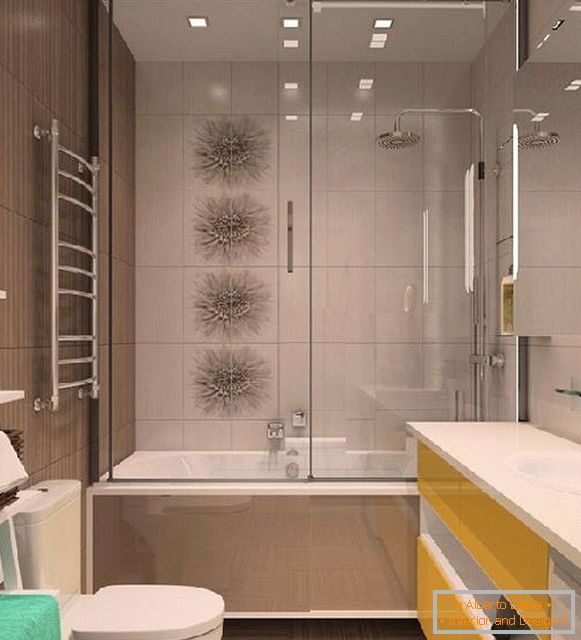 toaletă combinată cu o cameră de design de baie, fotografie 13