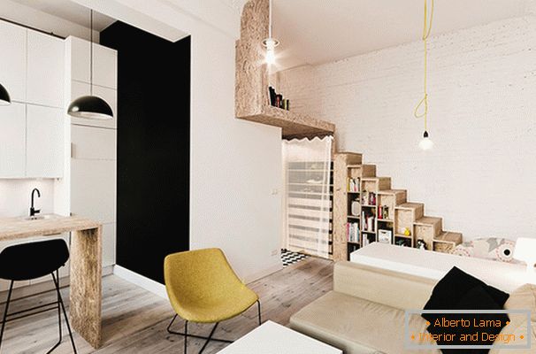 Design interior al unui mic apartament în Polonia