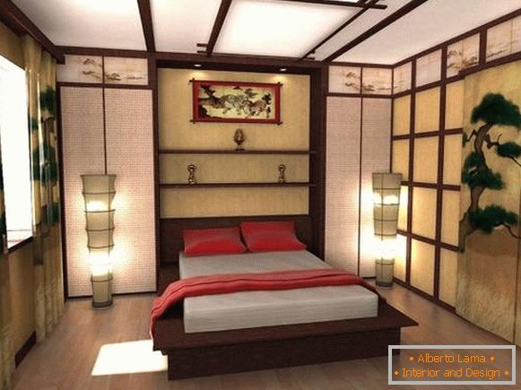Stilul etnic japonez în interior - dormitor foto