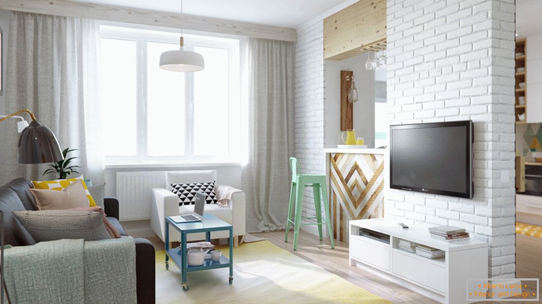 Design interior al unui mic apartament în Moscova