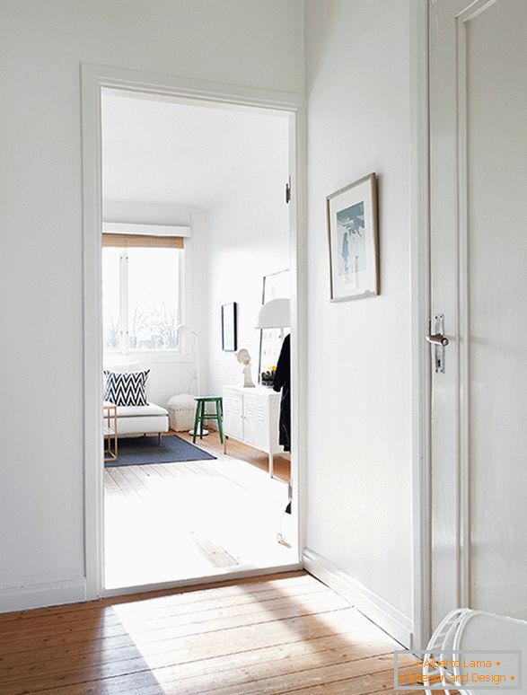 Interiorul unui mic apartament în stil scandinav