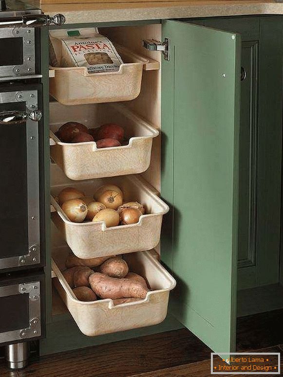 Cum se păstrează legumele în bucătării - cutii și recipiente