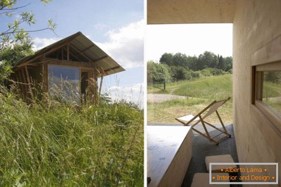 Aspectul cabanei ecologice mici din Franța