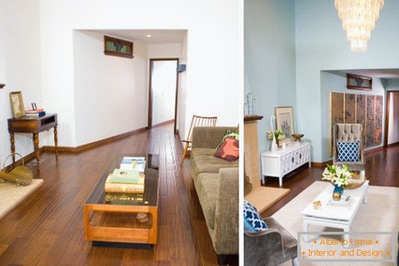 Designul interior al unei fotografii de casă privată înainte și după