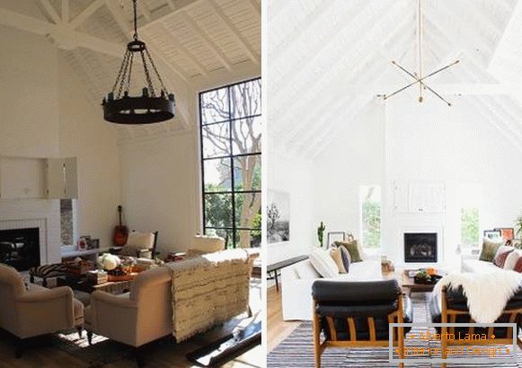 Design interior nou al unei case particulare: o cameră de zi înainte și după