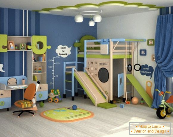 симпатичный interiorul unui dormitor pentru copii для мальчика