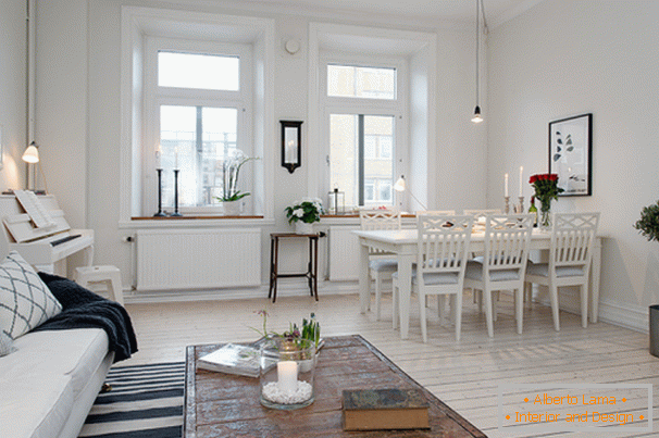 Camere de zi și sufragerii în stil scandinav în Gothenburg