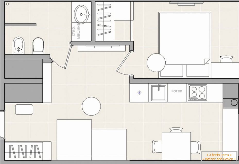 Planificați un mic apartament cu 2 camere