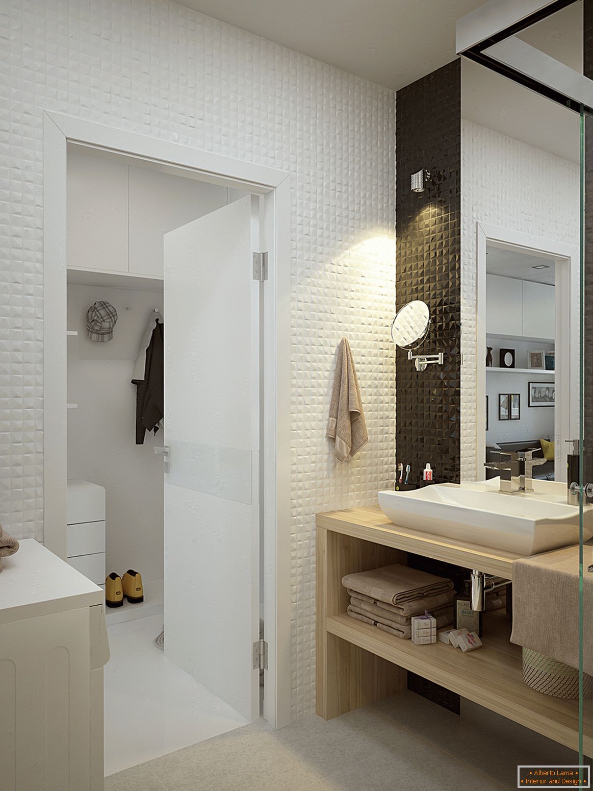 Interiorul unui apartament mic în culori contrastante - ванная